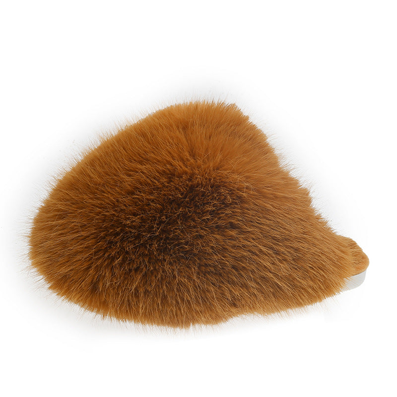 Fluffy Baotou Winter Slippers – Soft Warm Closed‑Toe Indoor Comfort
