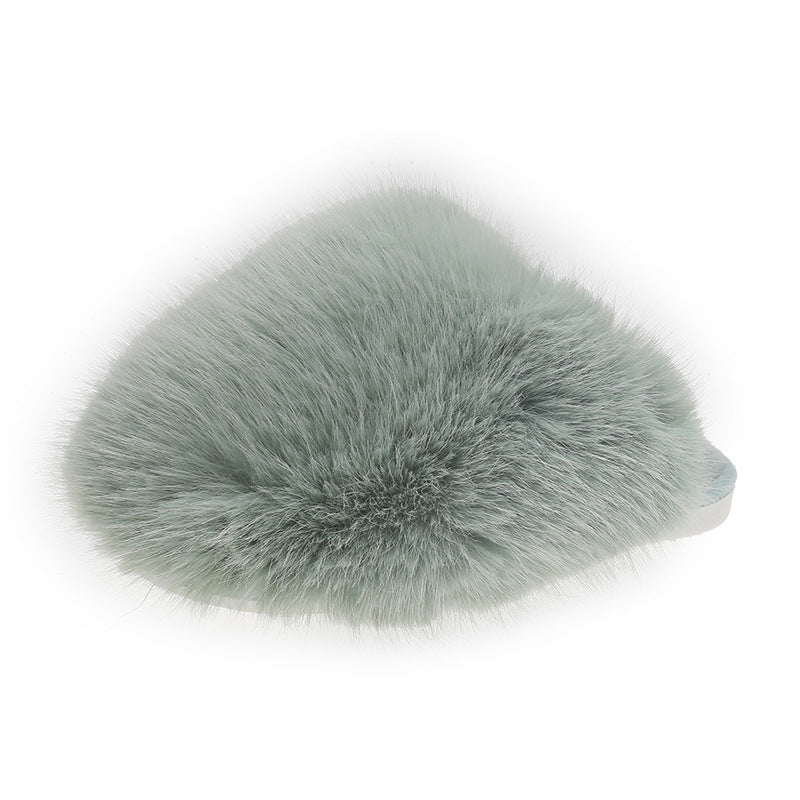 Fluffy Baotou Winter Slippers – Soft Warm Closed‑Toe Indoor Comfort