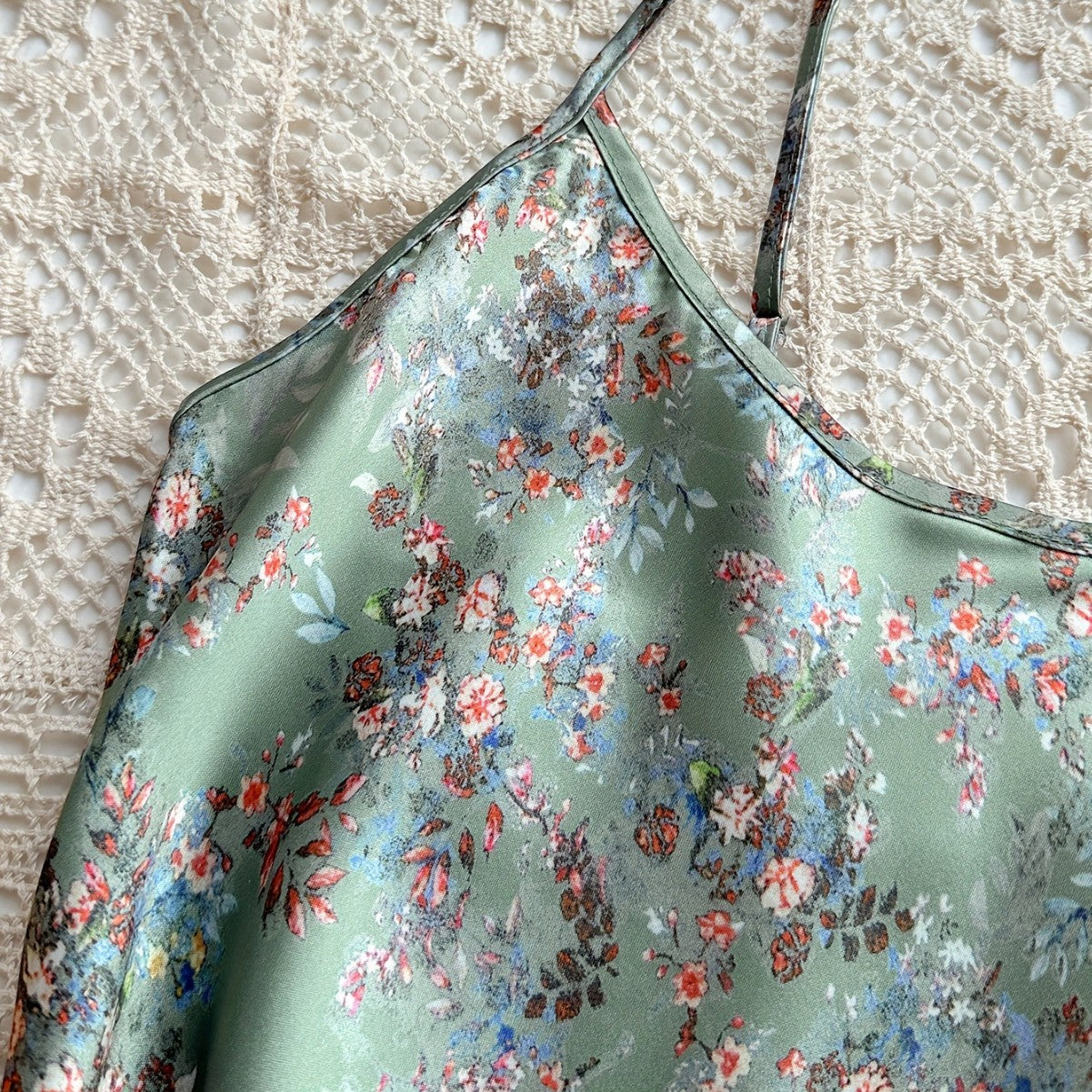 Women's Floral Cami Dress Loungewear Set | With Cover-Up