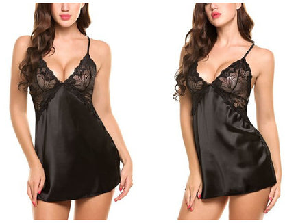 Satin‑Look Lace Sexy Pajama Set
Confidence starts with what you wear to bed.
