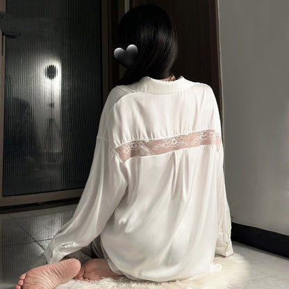 Women's Boyfriend-Style Pajama Shirt Set | Relaxed Shirt & Shorts
