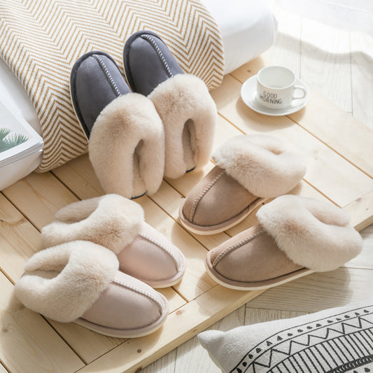 Beige CozyCotton™ Slippers – Soft Warm Indoor Comfort