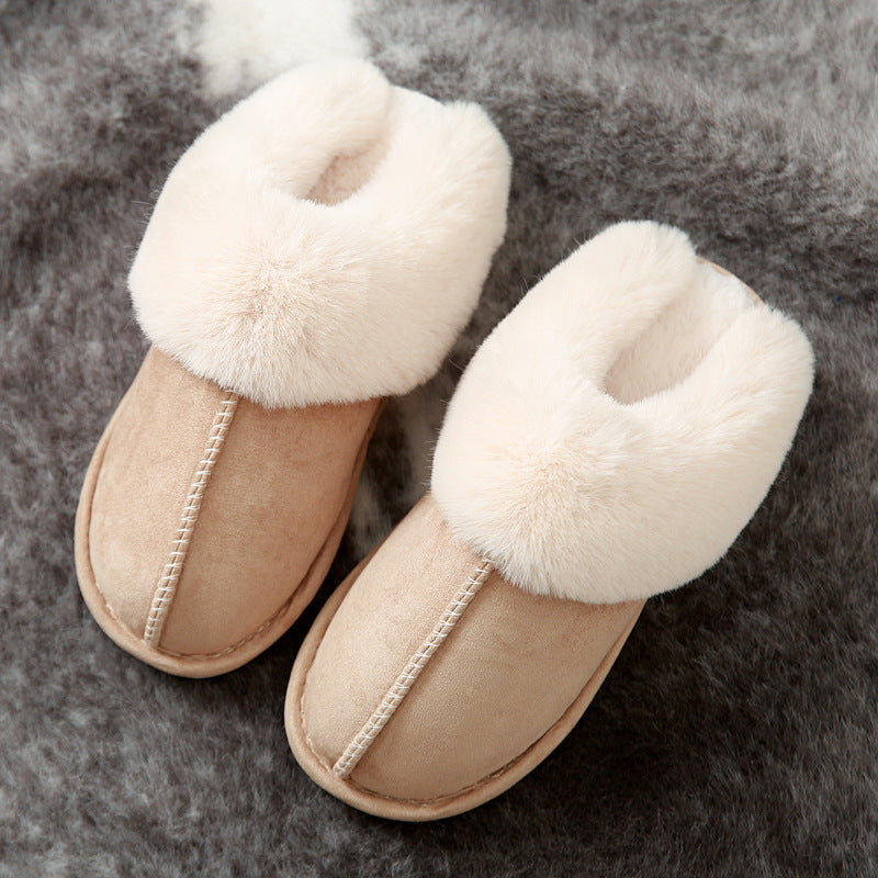 Beige CozyCotton™ Slippers – Soft Warm Indoor Comfort
