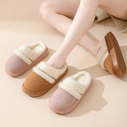 Thick‑Sole CozyCotton™ Slippers – Soft Warm Indoor Comfort