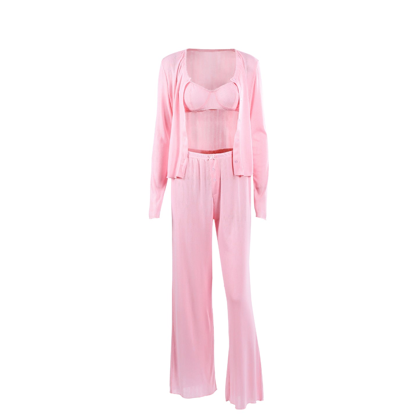 Women's Jacquard Knitted Pajama Set | Soft & Feminine Sleepwear