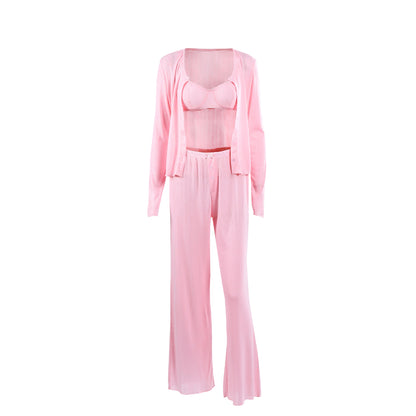 Women's Jacquard Knitted Pajama Set | Soft & Feminine Sleepwear