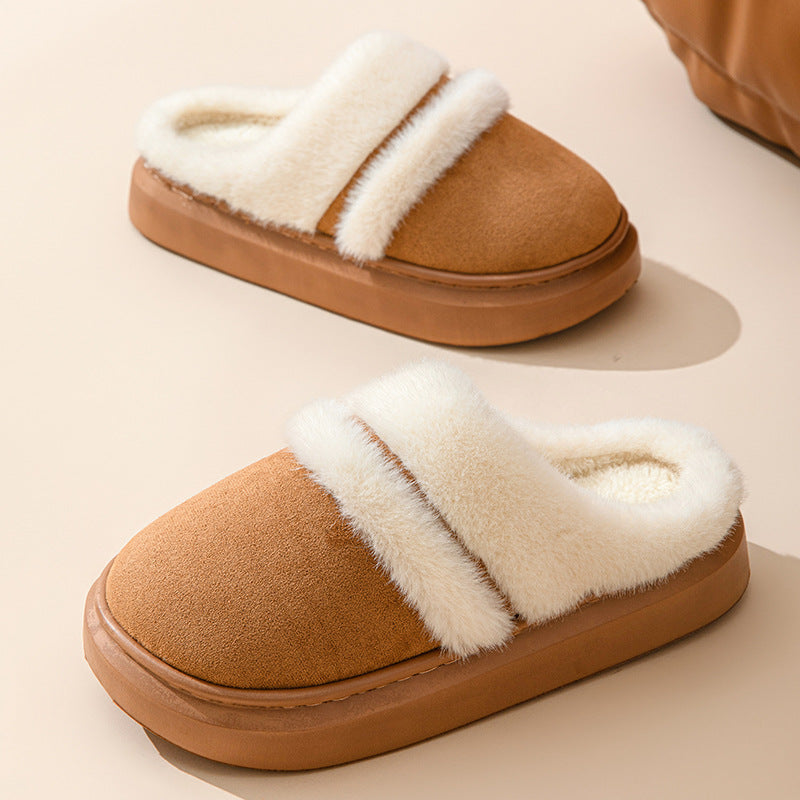 Thick‑Sole CozyCotton™ Slippers – Soft Warm Indoor Comfort