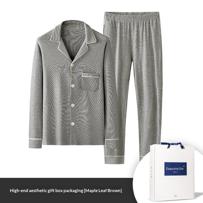 Men's Jacquard Plaid Winter Pajama Set | Warm & Cosy Sleepwear
