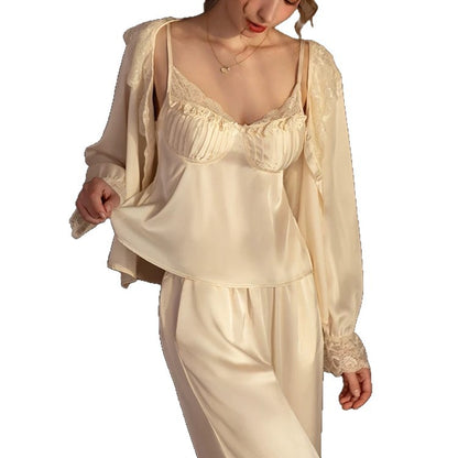 Women's French Princess 3-Piece Pajama Set | Three-Quarter Sleeve
