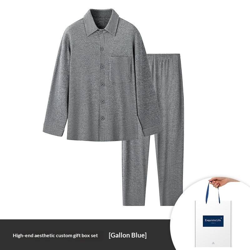 Men's Jacquard Plaid Winter Pajama Set | Warm & Cosy Sleepwear