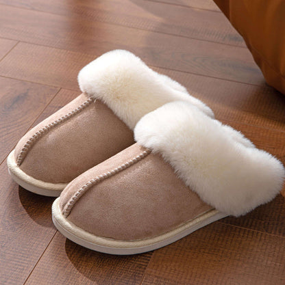 Beige CozyCotton™ Slippers – Soft Warm Indoor Comfort