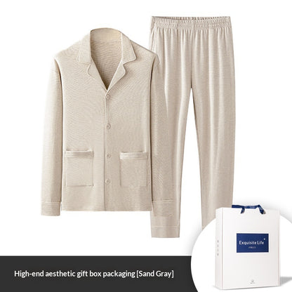 Men's Jacquard Plaid Winter Pajama Set | Warm & Cosy Sleepwear