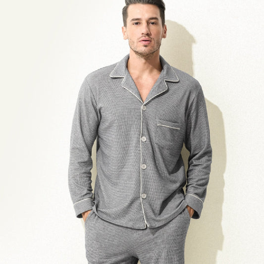 Men's Jacquard Plaid Winter Pajama Set | Warm & Cosy Sleepwear