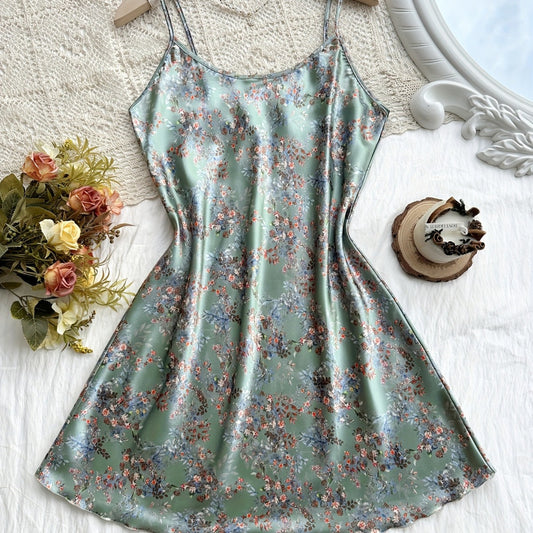 Women's Floral Cami Dress Loungewear Set | With Cover-Up
