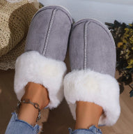 Beige CozyCotton™ Slippers – Soft Warm Indoor Comfort