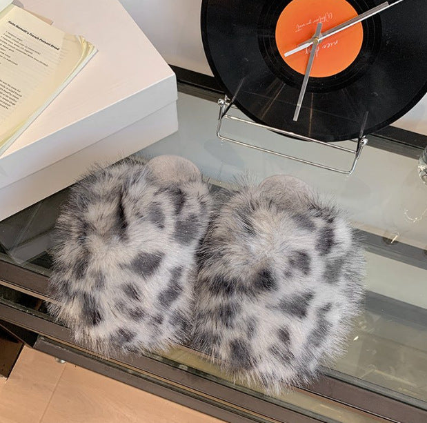 Fluffy Baotou Winter Slippers – Soft Warm Closed‑Toe Indoor Comfort