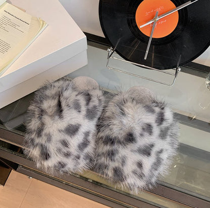 Fluffy Baotou Winter Slippers – Soft Warm Closed‑Toe Indoor Comfort