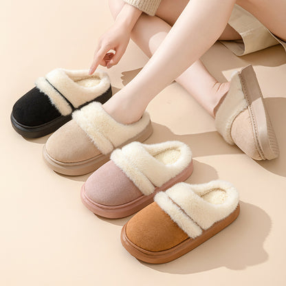 Thick‑Sole CozyCotton™ Slippers – Soft Warm Indoor Comfort