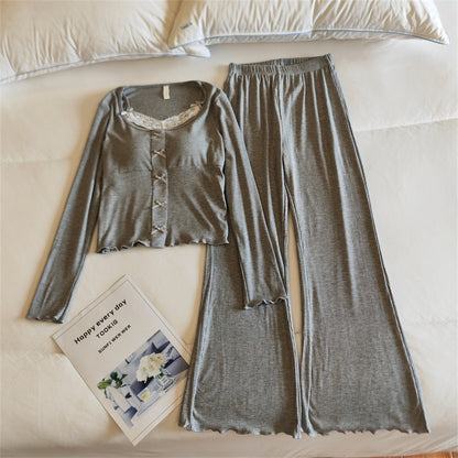 Women's Lightweight Long-Sleeve Pajama Set | Spring & Autumn Sleepwear
