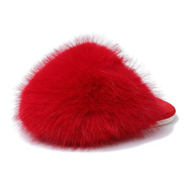 Fluffy Baotou Winter Slippers – Soft Warm Closed‑Toe Indoor Comfort