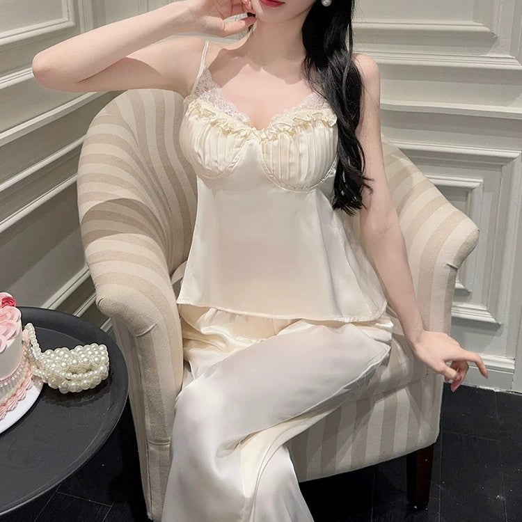 Women's French Princess 3-Piece Pajama Set | Three-Quarter Sleeve